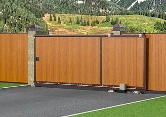 Откатные ворота из профлиста (2600х2000)